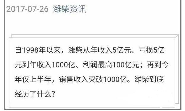 玉柴潍柴上半年纷纷爆表 决心挺进世界五百强