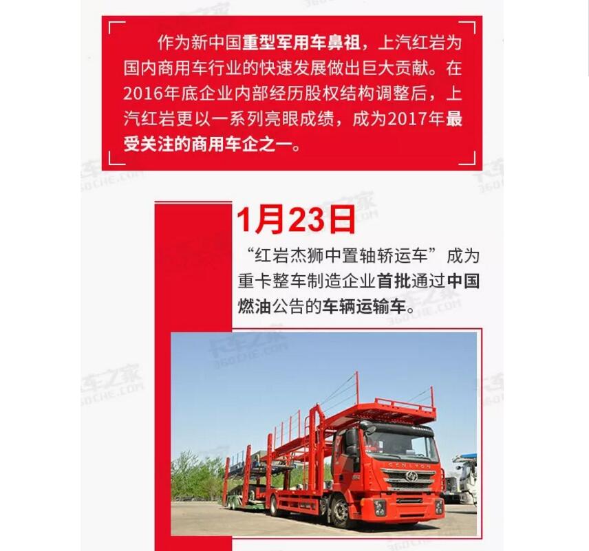 一张图带你看懂上汽红岩不平凡的2017年