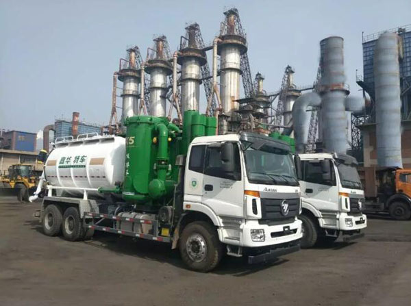 首批欧曼吸排车交付首钢集团，被赞环保高效生产革新典范！