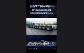 远程X7E纯电牵引车单公里能耗成本不到1元！比其他电动车综合能耗节约15%以上！！！